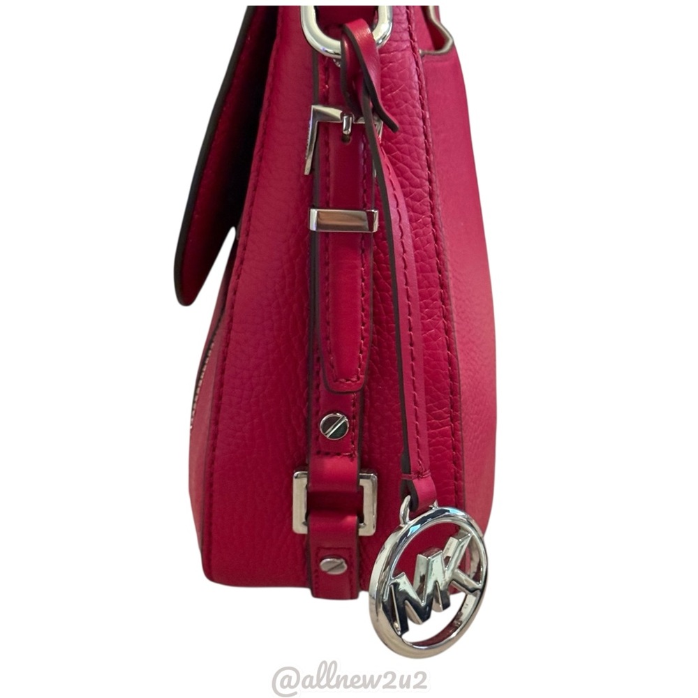 Michael Kors Medium Evie Flap Shoulder Bag Bright Red (pink) HP - Picture 5 of 14